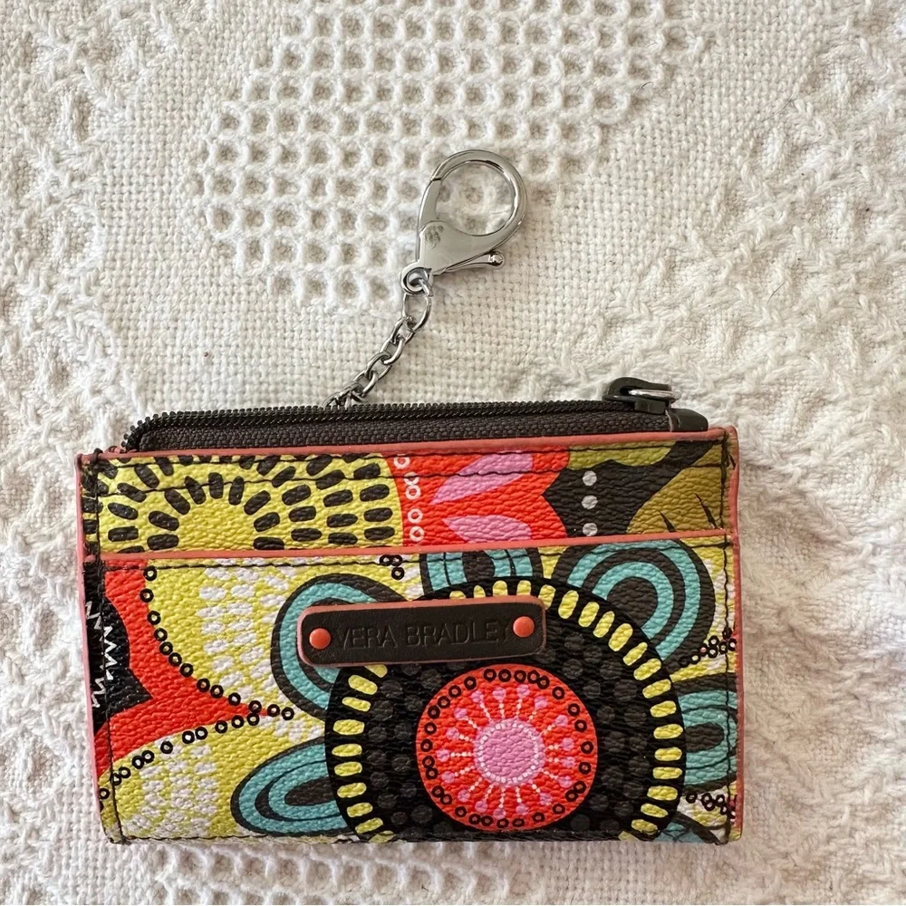 Vera Bradley Wallet Multicolor Flower Shower Floral Preppy Colorful Zip Top Card